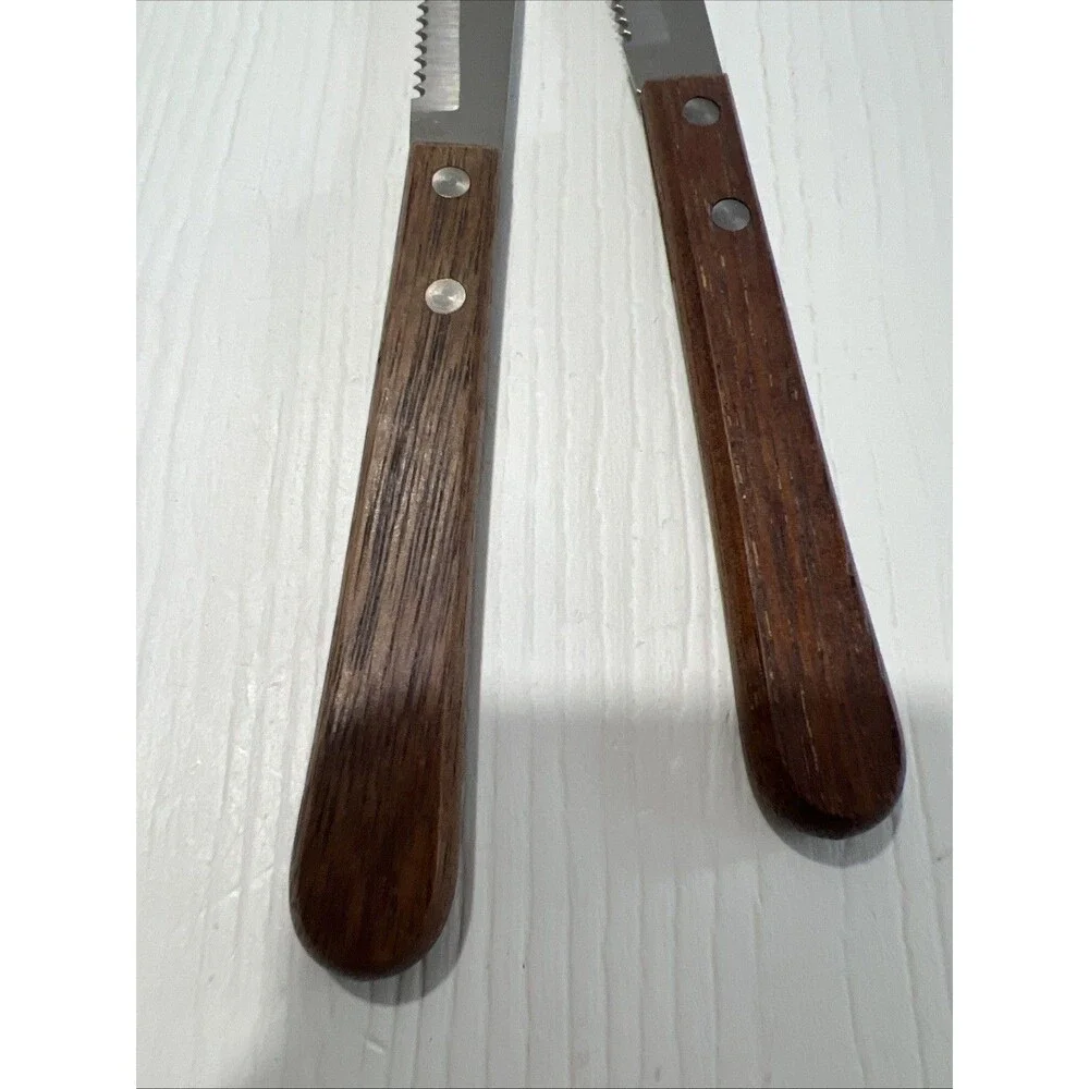 Set of 2 ︱ADCRAFT︱Wooden Handle︱Vintage︱Stainless Steel︱CHINA︱3.5